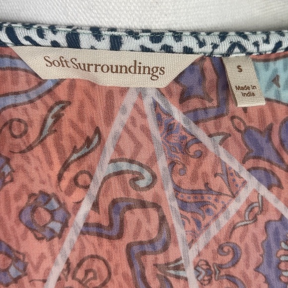 Soft Surroundings Daydreams Topper Kimono Floral Boho Festival Sz S - Picture 11 of 13